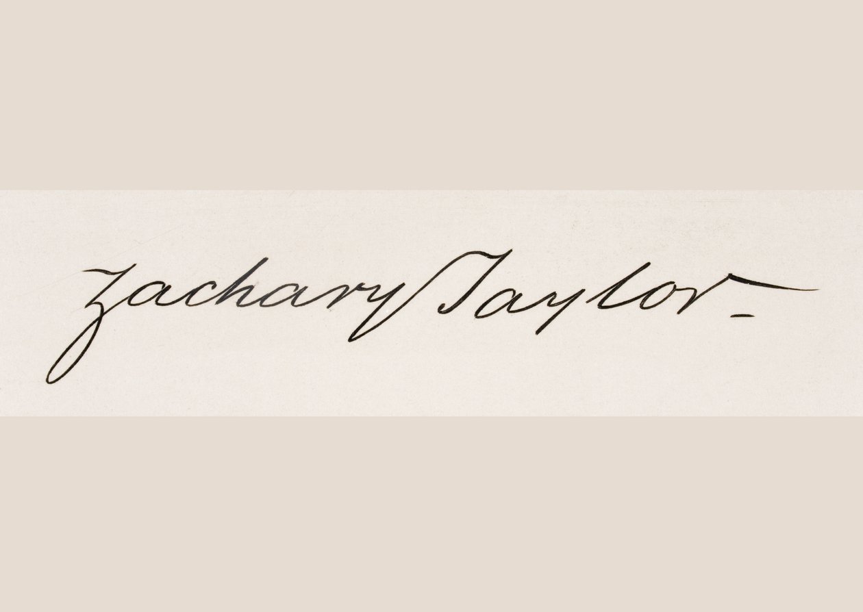 Handtekening van Zachary Taylor door American School