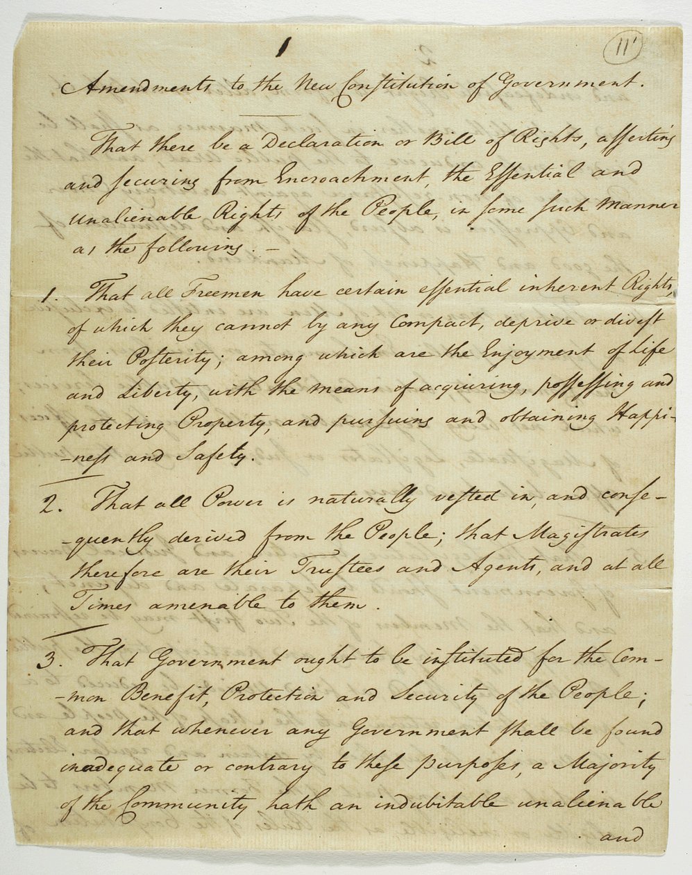 De Bill of Rights, kopie ondertekend in Federal Hall, 1789 door American School