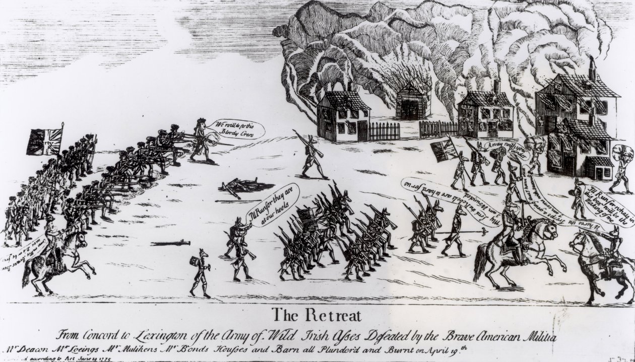 De terugtocht, gepubliceerd 1775 door American School