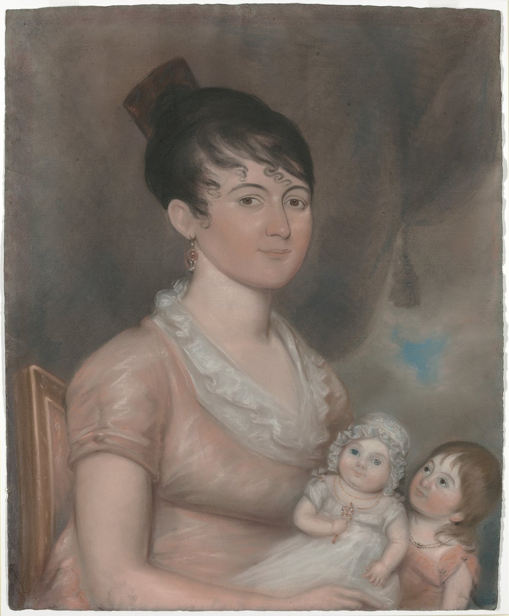 Anna Margaret Blake en haar twee kinderen door American 19th Century
