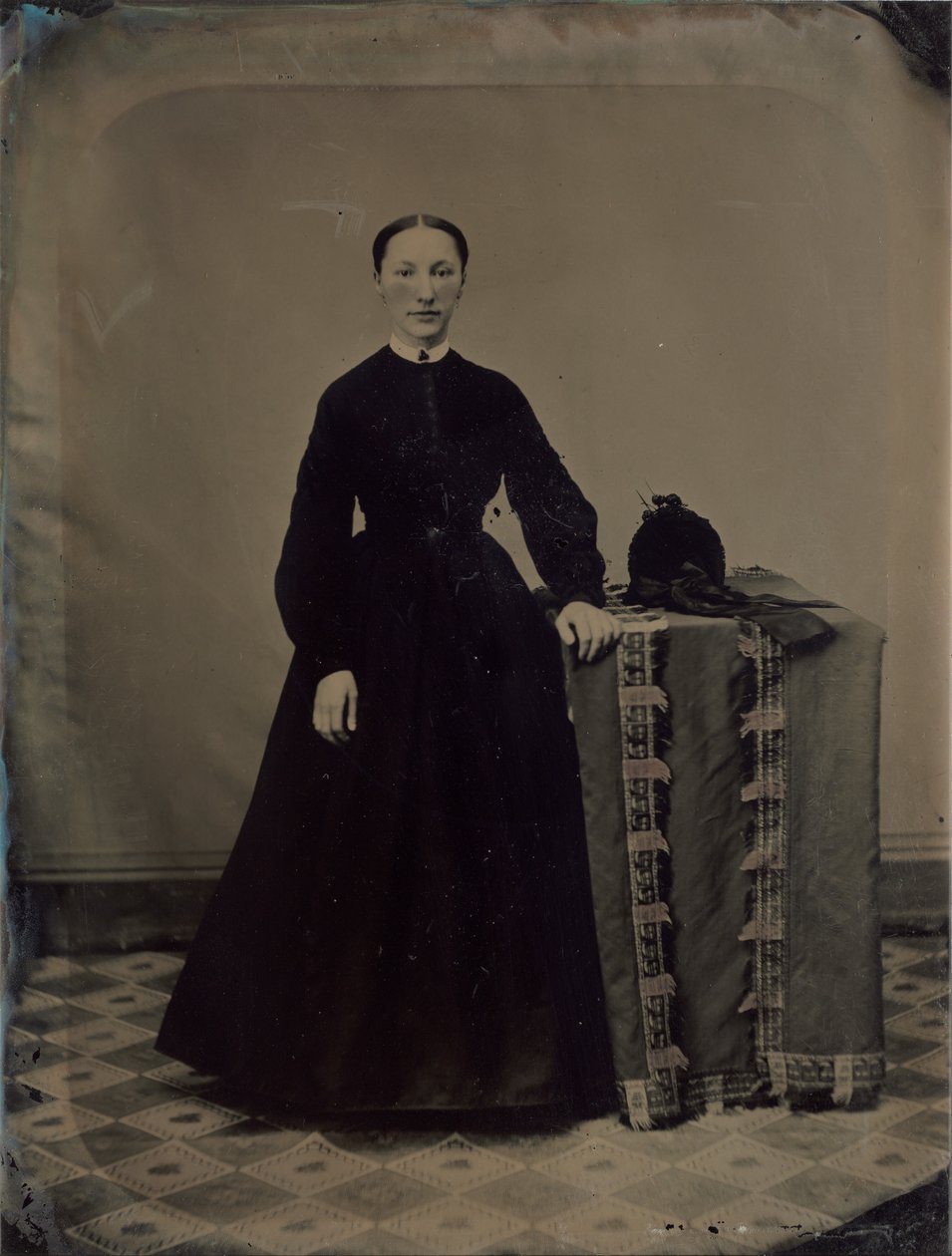 Portret van een Burgeroorlog Weduwe door American 19th Century