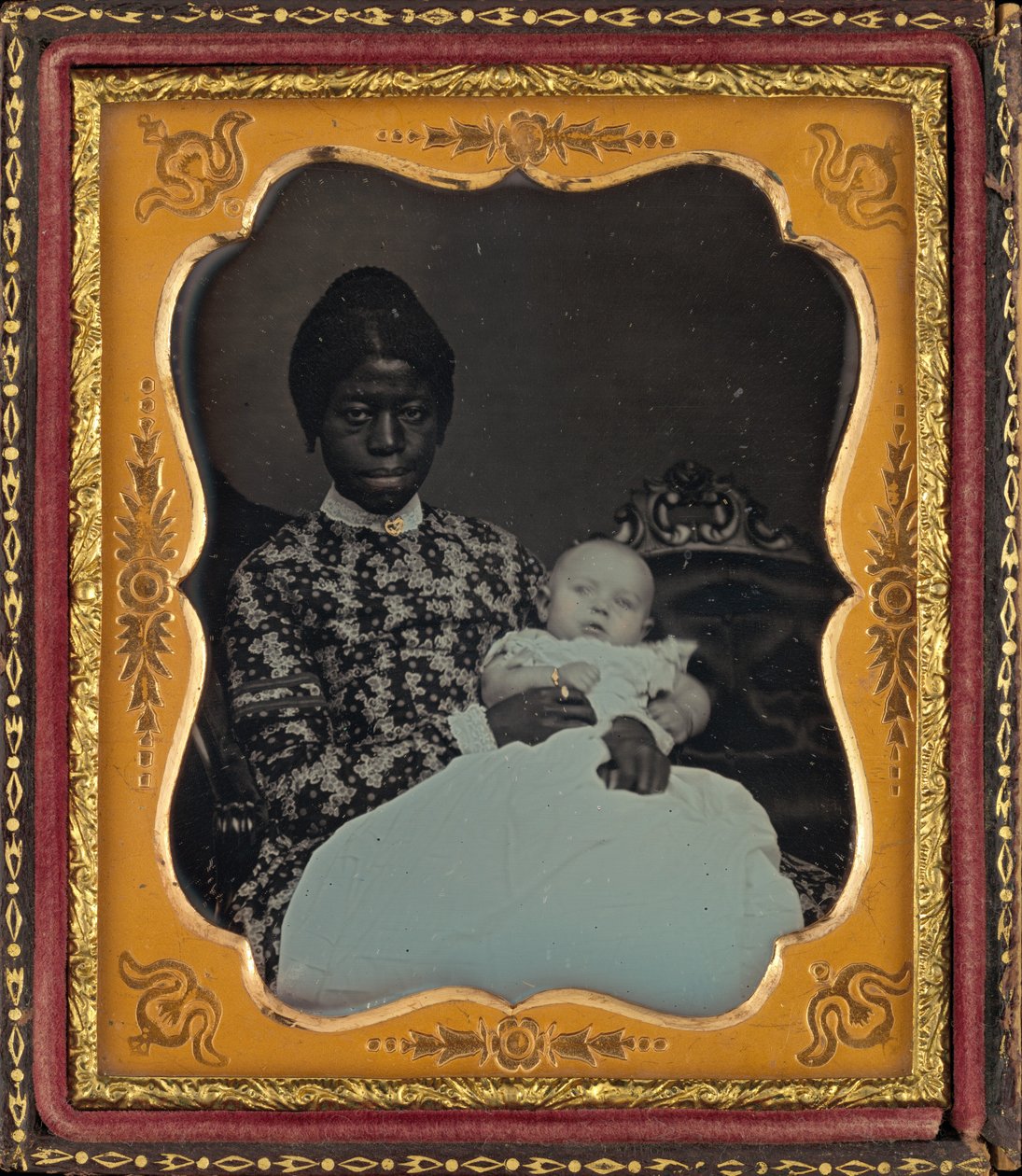Portret van een vrouw en baby door American 19th Century