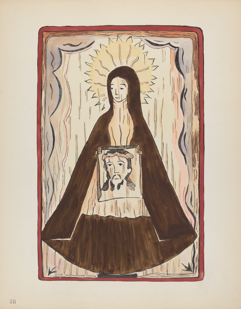 Plaat 20: Sint Veronica: Uit Portfolio "Spaanse Koloniale Ontwerpen van New Mexico" door American 20th Century