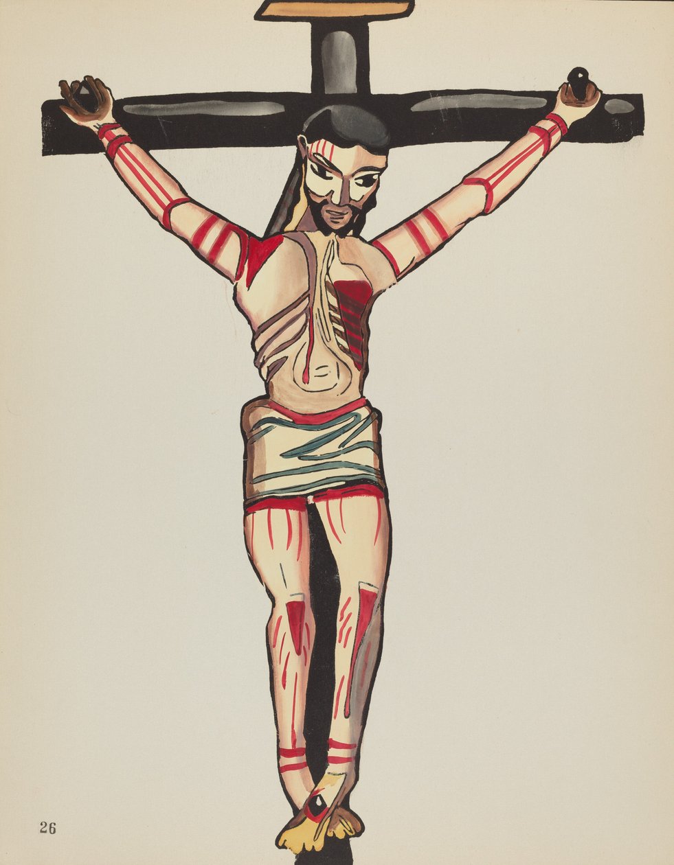Christus gekruisigd: Uit portfolio "Spaanse koloniale ontwerpen van New Mexico" door American 20th Century