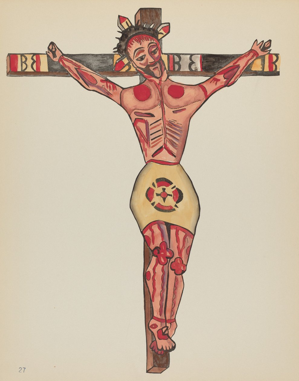 Christus Gekruisigd: Uit Portfolio "Spaanse Koloniale Ontwerpen van New Mexico" door American 20th Century