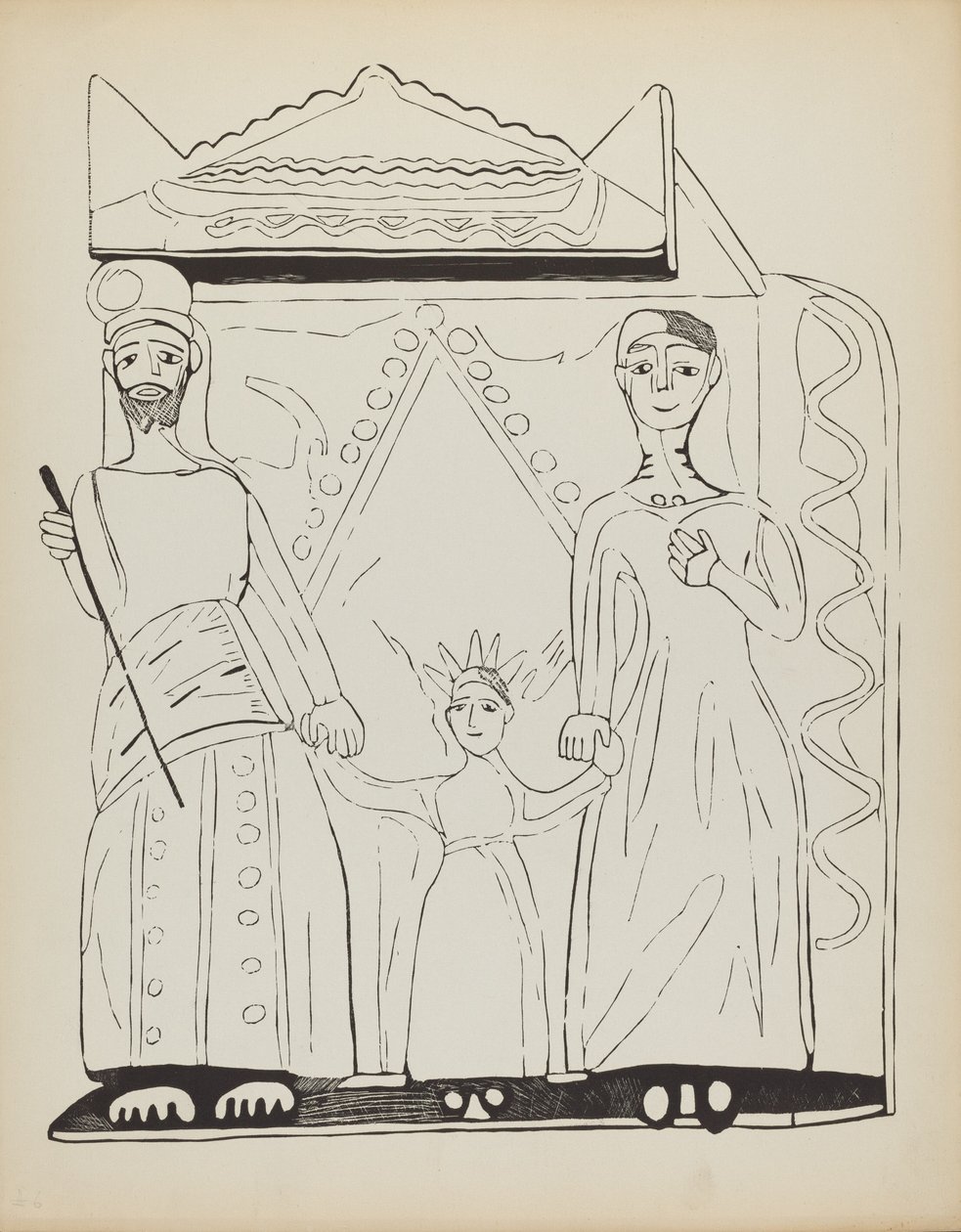 Plaat 28: De Heilige Familie: Uit Portfolio "Spaanse Koloniale Ontwerpen van New Mexico" door American 20th Century
