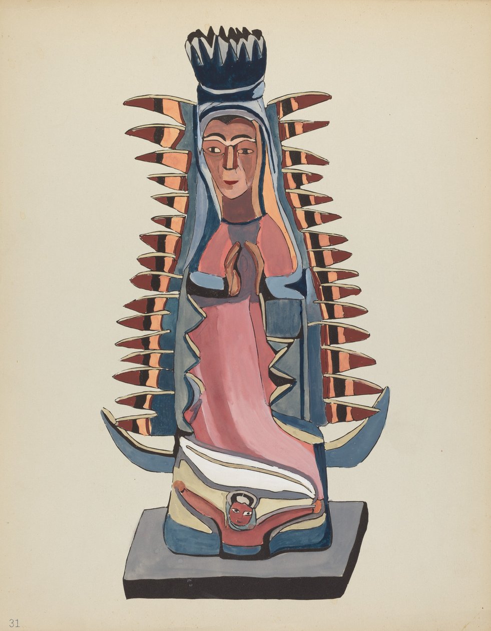 Onze-Lieve-Vrouw van Guadalupe: Uit Portfolio "Spaanse Koloniale Ontwerpen van New Mexico" door American 20th Century