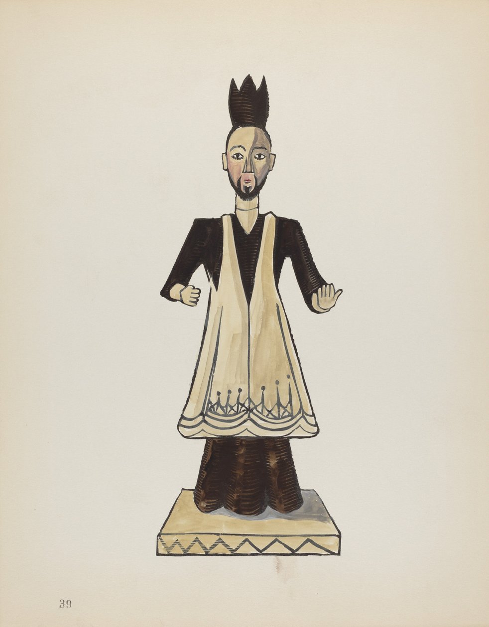 Plaat 39: Sint Jan Nepomuk: Uit Portfolio "Spaanse Koloniale Ontwerpen van New Mexico" door American 20th Century