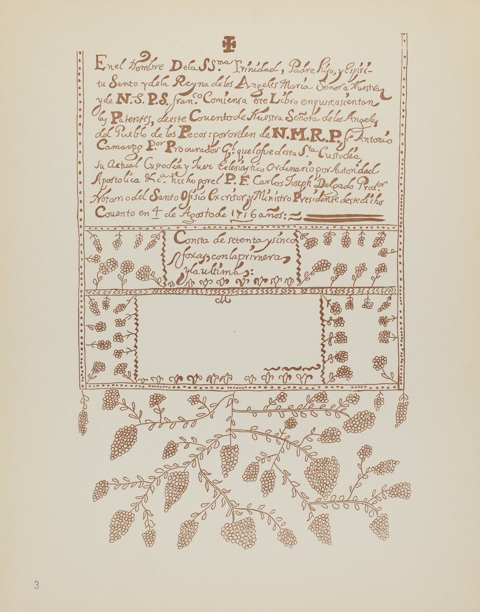 Plaat 3: Pecos Boek van Bezoeken: Uit Portfolio "Spaanse Koloniale Ontwerpen van New Mexico" door American 20th Century