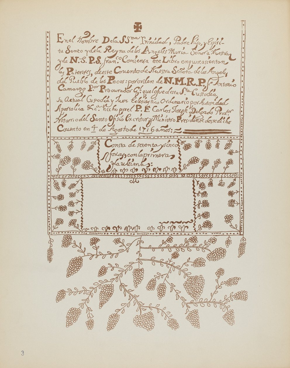 Plaat 3: Pecos Boek van Bezoeken: Uit Portfolio "Spaanse Koloniale Ontwerpen van New Mexico" door American 20th Century