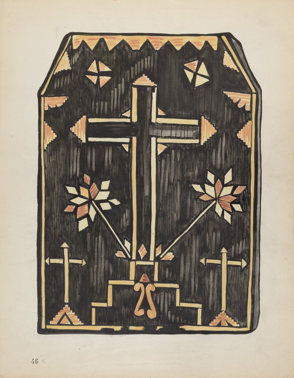Plaat 46: Stro Applicatie Ontwerp: Uit Portfolio "Spaanse Koloniale Ontwerpen van New Mexico" door American 20th Century