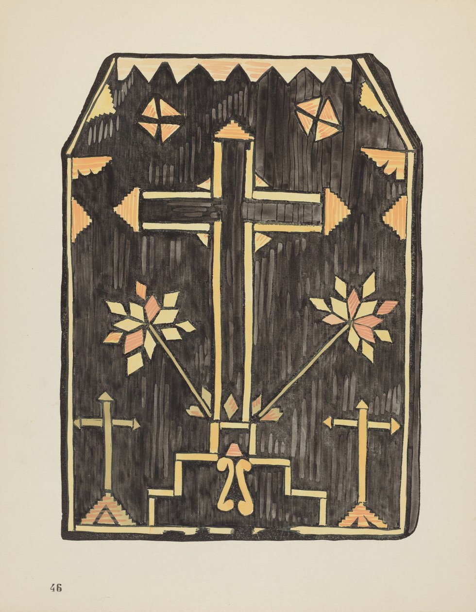 Plaat 46: Stro-applicatieontwerp: Uit portfolio "Spaanse koloniale ontwerpen van New Mexico" door American 20th Century