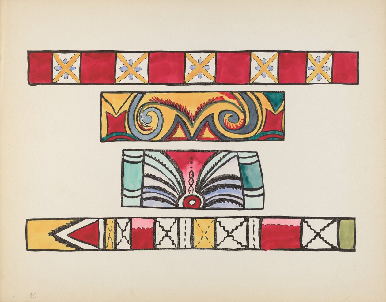 Plaat 49: Diverse ontwerp: Uit portfolio "Spaanse koloniale ontwerpen van New Mexico" door American 20th Century