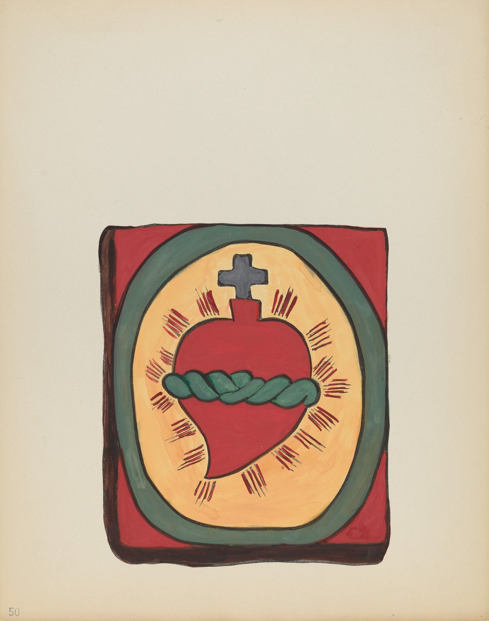 Plaat 50: Heilig Hart: Uit portfolio "Spaanse koloniale ontwerpen van New Mexico" door American 20th Century