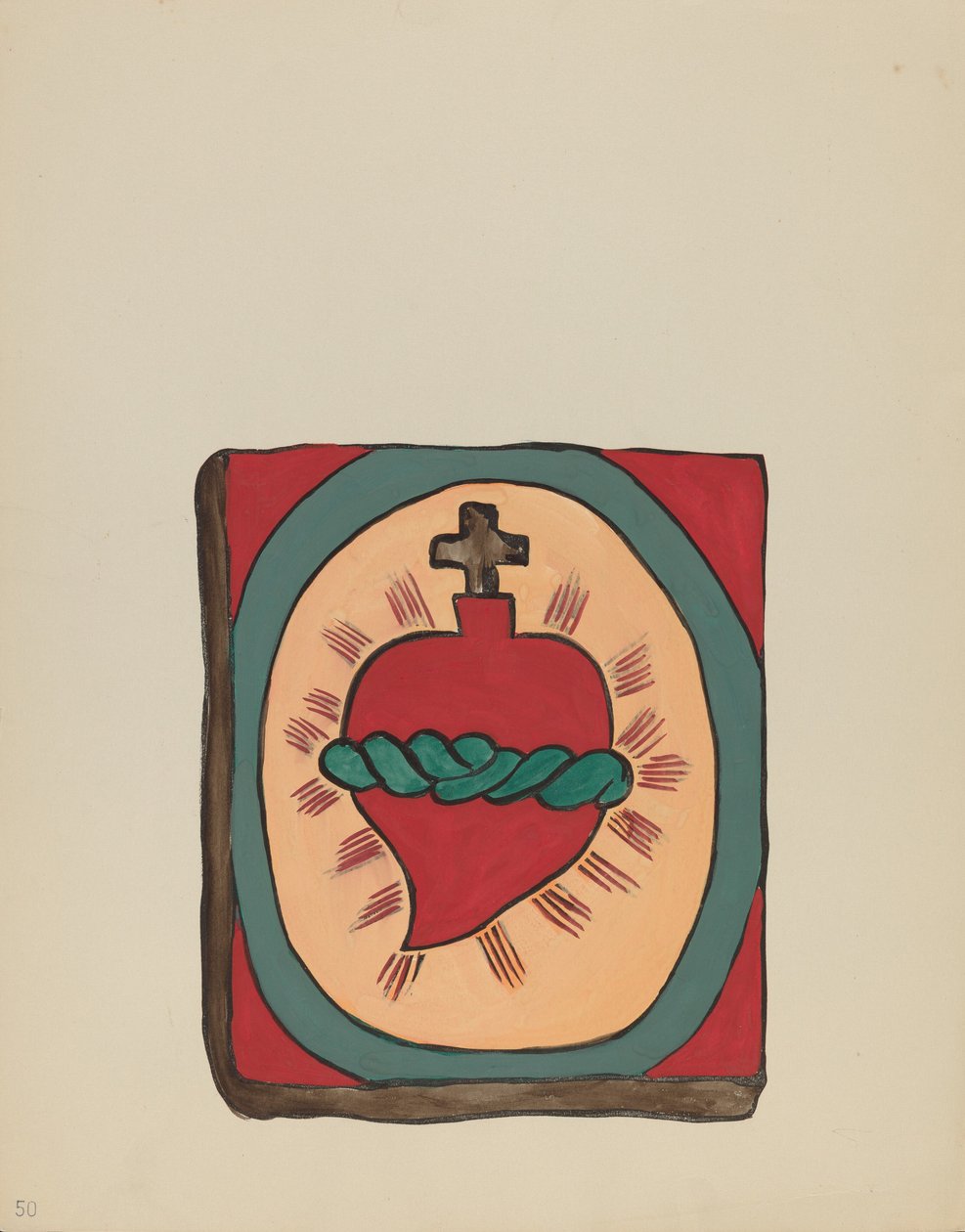 Heilig Hart: Uit portfolio "Spaanse koloniale ontwerpen van New Mexico" door American 20th Century