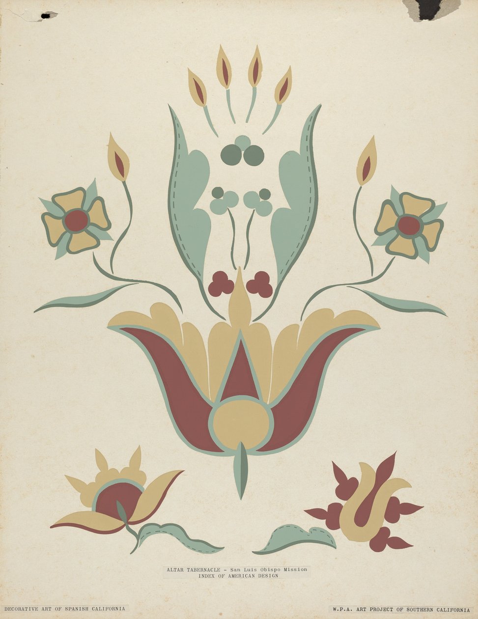 San Luis Obispo Missie Altaar Tabernakel Uit het portfolio "Decoratieve Kunst van Spaans Californië" door American 20th Century