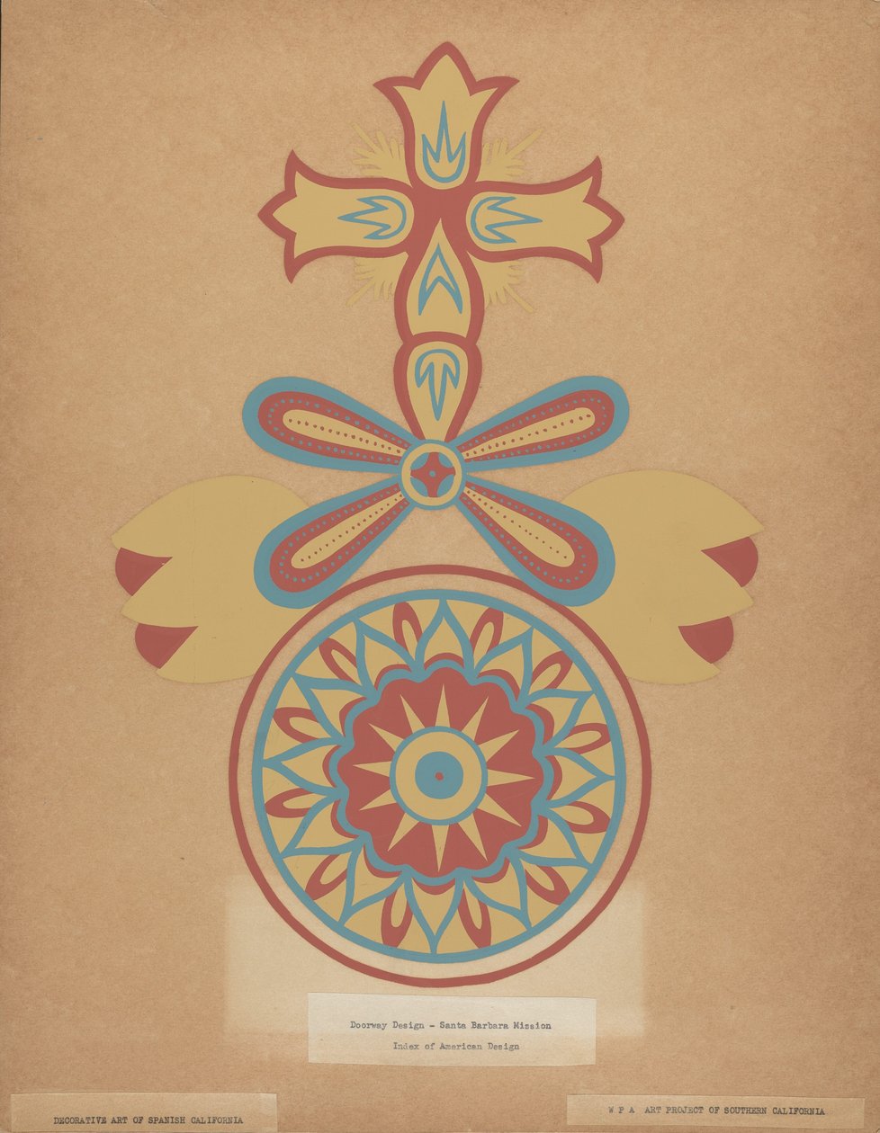 Santa Barbara Missie Deurontwerp uit het portfolio "Decoratieve Kunst van Spaans Californië" door American 20th Century