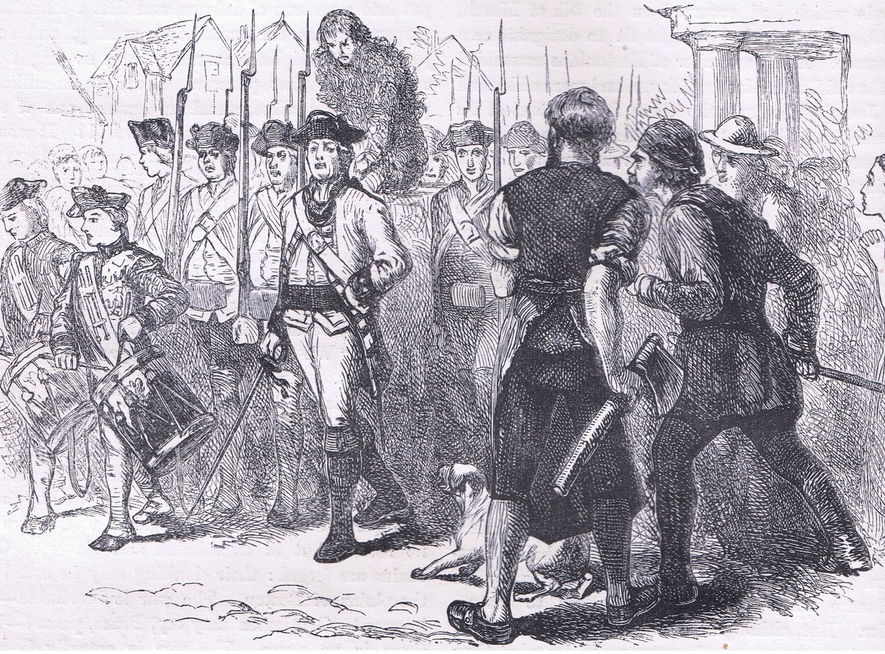 Een plattelander geteerd en gevederd, illustratie uit Cassells Geschiedenis van de Verenigde Staten uitgegeven door Cassell, Petter & Galpin, ca. 1900 (litho) door American English school