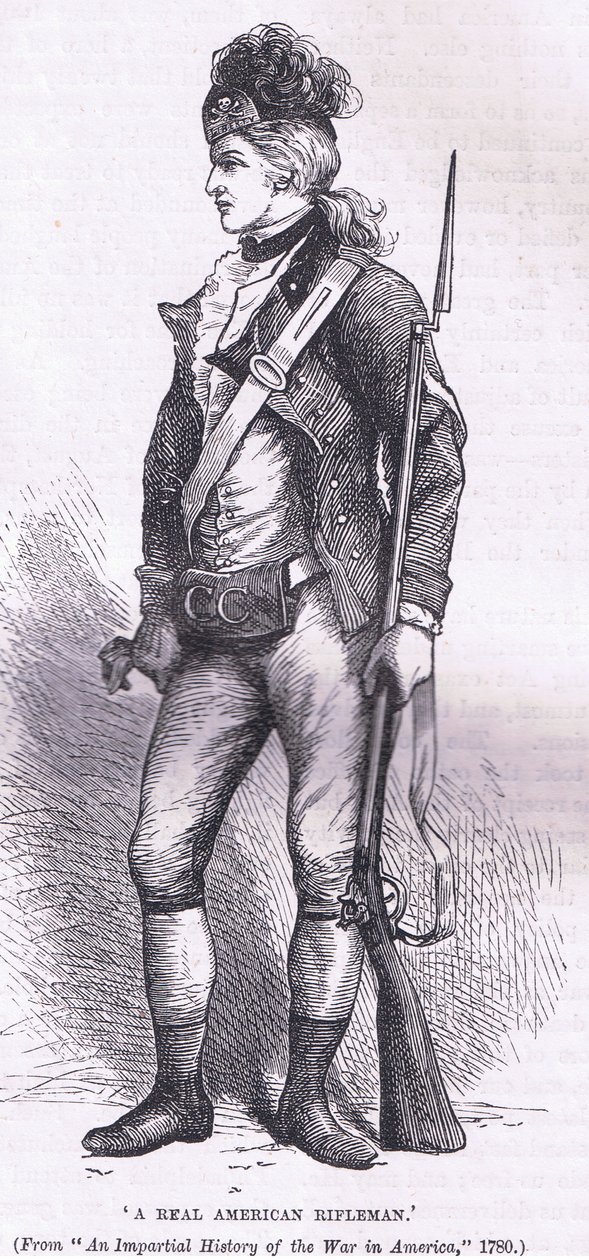 Een echte Amerikaanse scherpschutter, illustratie uit Cassells Geschiedenis van de Verenigde Staten uitgegeven door Cassell, Petter & Galpin, c.1900 door American English school