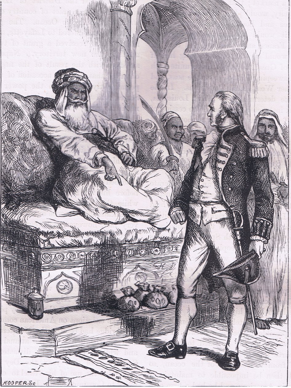 Kapitein Bainbridge en de Dey van Algiers, illustratie uit Cassells Geschiedenis van de Verenigde Staten uitgegeven door Cassell, Petter & Galpin, ca. 1900 (litho) door American English school