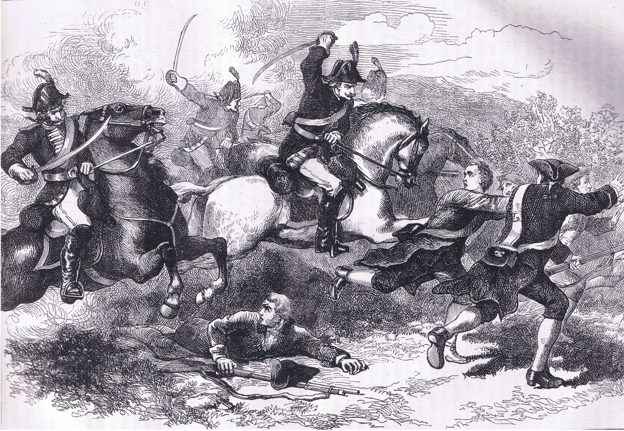 De nederlaag van de loyale rekruten, illustratie uit Cassells Geschiedenis van de Verenigde Staten uitgegeven door Cassell, Petter & Galpin, c.1900 door American English school