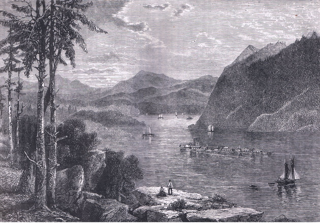 De Hudson Highlands, illustratie uit Cassells Geschiedenis van de Verenigde Staten gepubliceerd door Cassell, Petter & Galpin, ca. 1900 door American English school