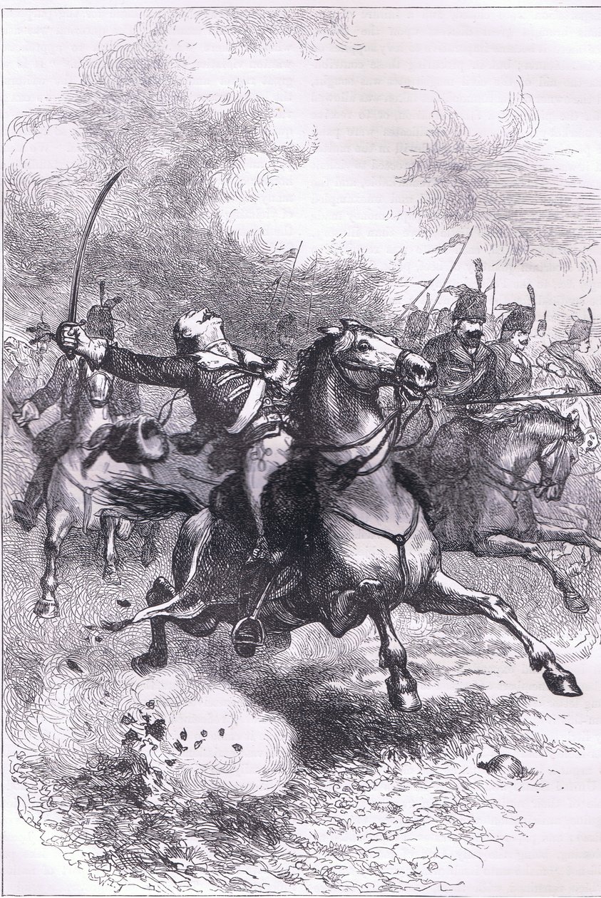 De aanval van de Pulaski, illustratie uit Cassells Geschiedenis van de Verenigde Staten gepubliceerd door Cassell, Petter & Galpin, ca. 1900 (litho) door American English school