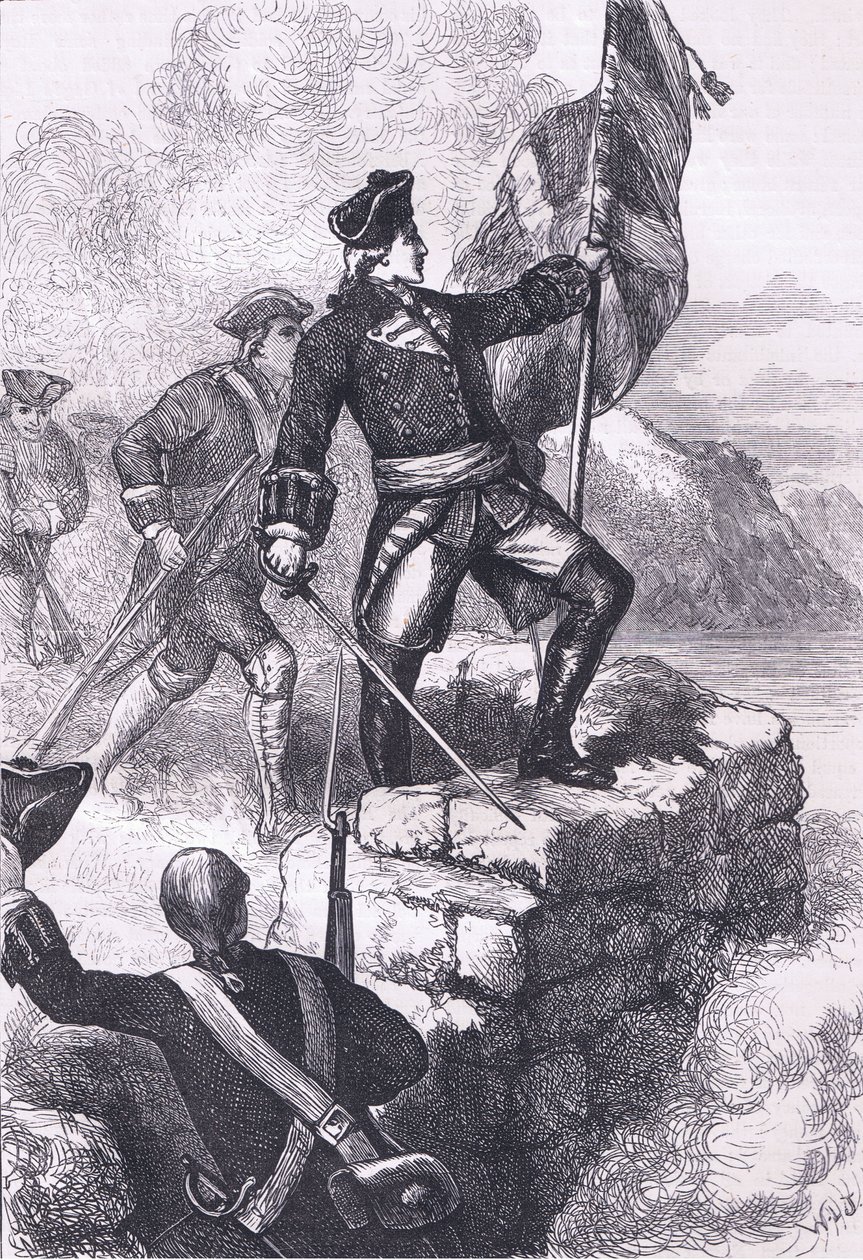 Washington plant de Britse vlag bij Fort Duquesne door American English school
