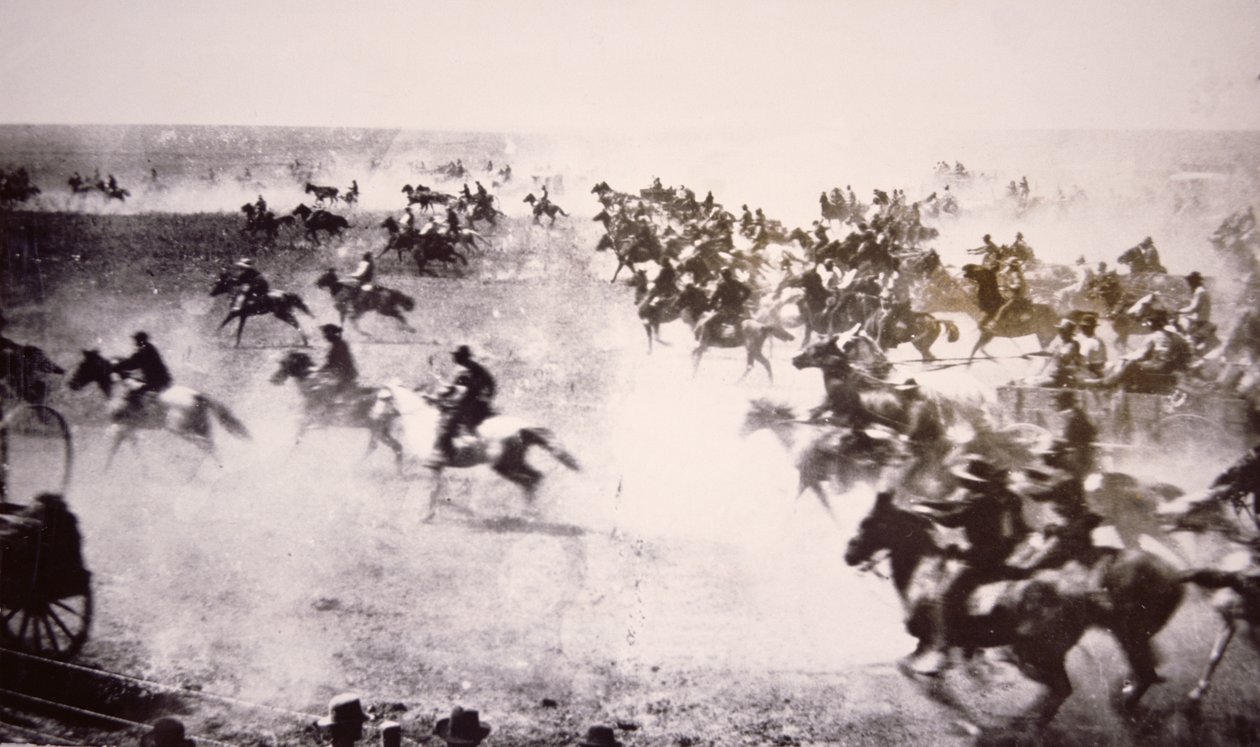 Homesteaders haasten zich naar de Cherokee Strip door American Photographer