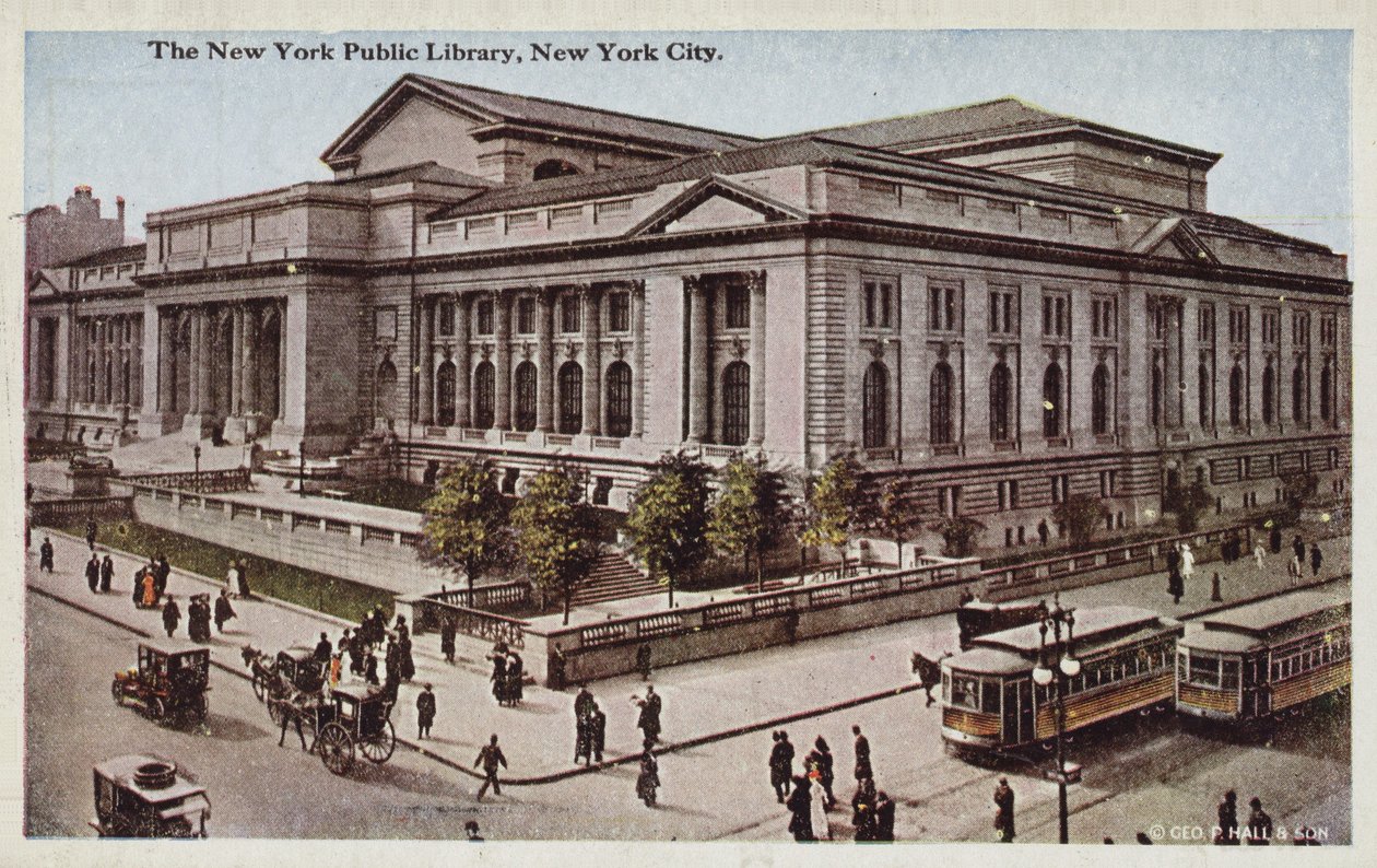 Openbare bibliotheek van New York, New York City, VS (ingekleurde foto) door American Photographer