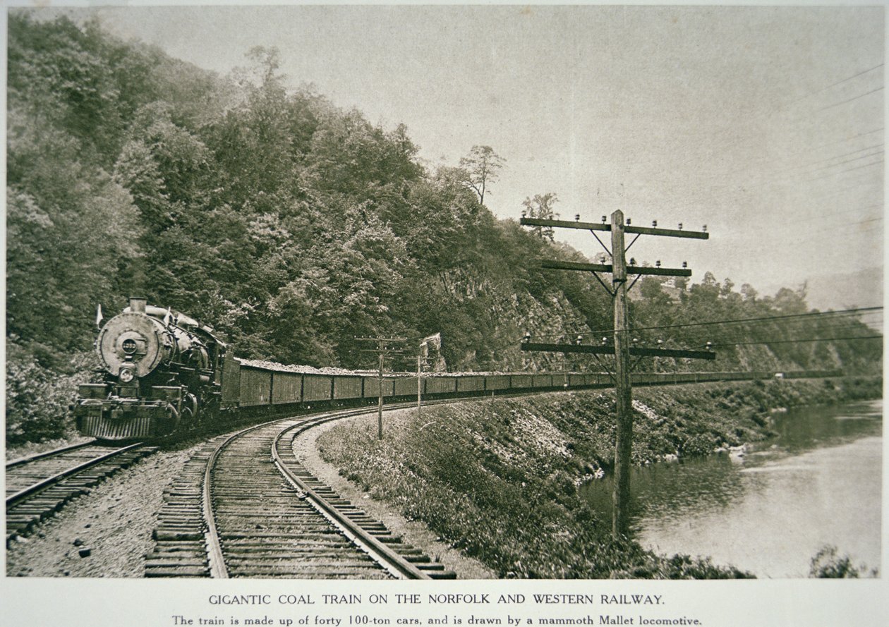 Norfolk & Western Railway, ca. 1925 (zw/w foto) door American Photographer
