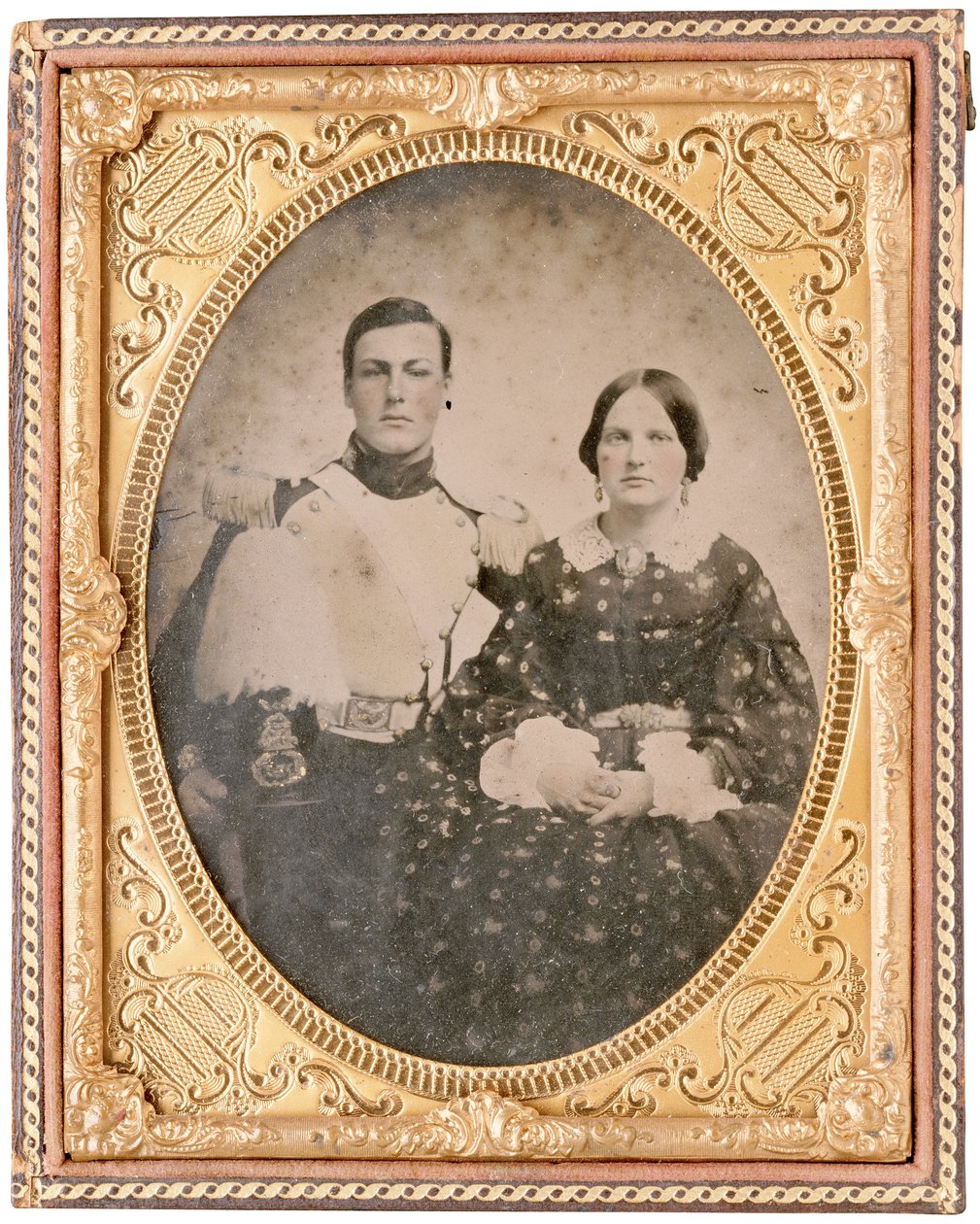Portret van Hamilton Branch en een ongeïdentificeerde vrouw (daguerrotype) door American Photographer