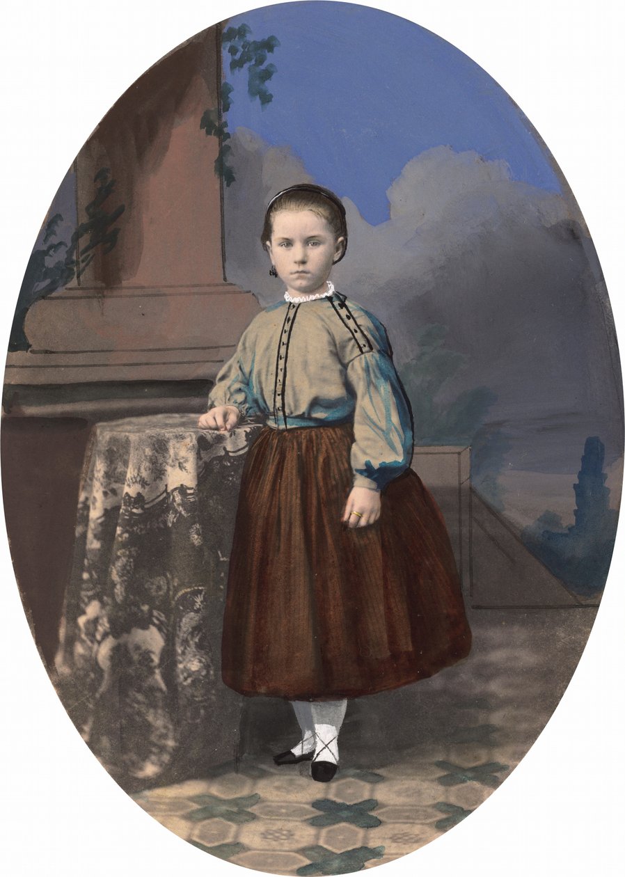 Portret van een meisje,1860 (foto) door American Photographer