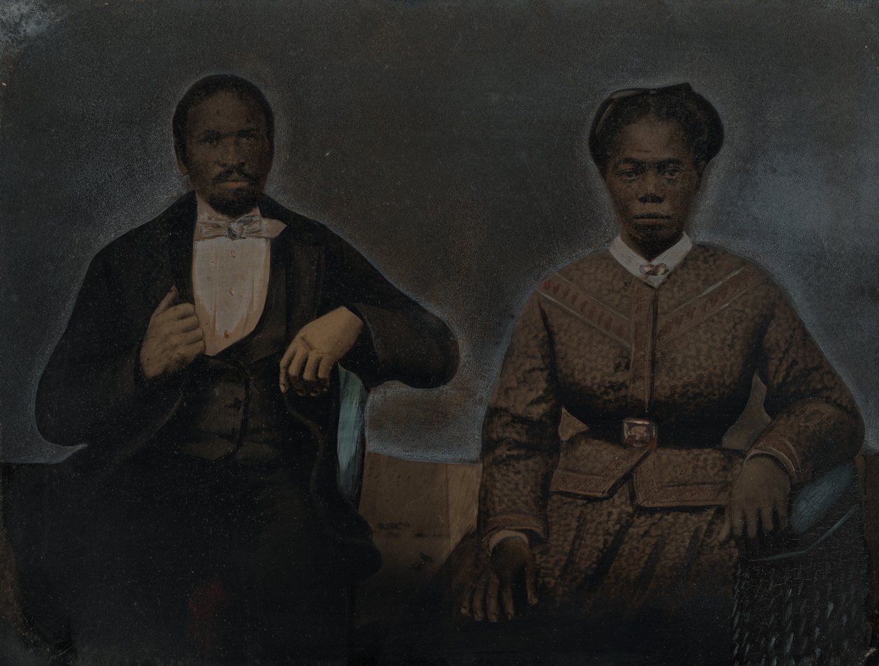 Portret van een man en een vrouw,1860 (foto) door American Photographer