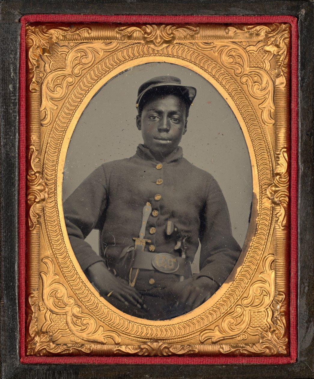 Portret van een soldaat,c. 1863 (foto) door American Photographer