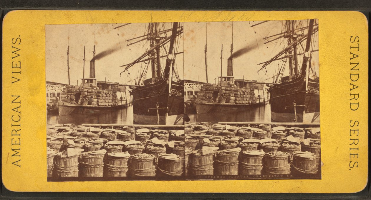 Stereoscopisch beeld van de stoomboot "Planter", Charleston, S.C. door American Photographer