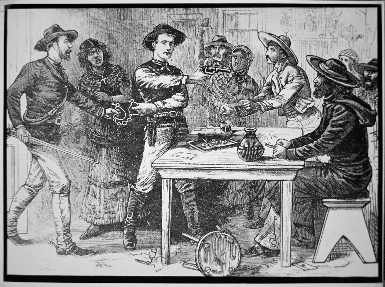 Texas Rangers arresteren een Mexicaanse outlaw, c.1880 door American Photographer