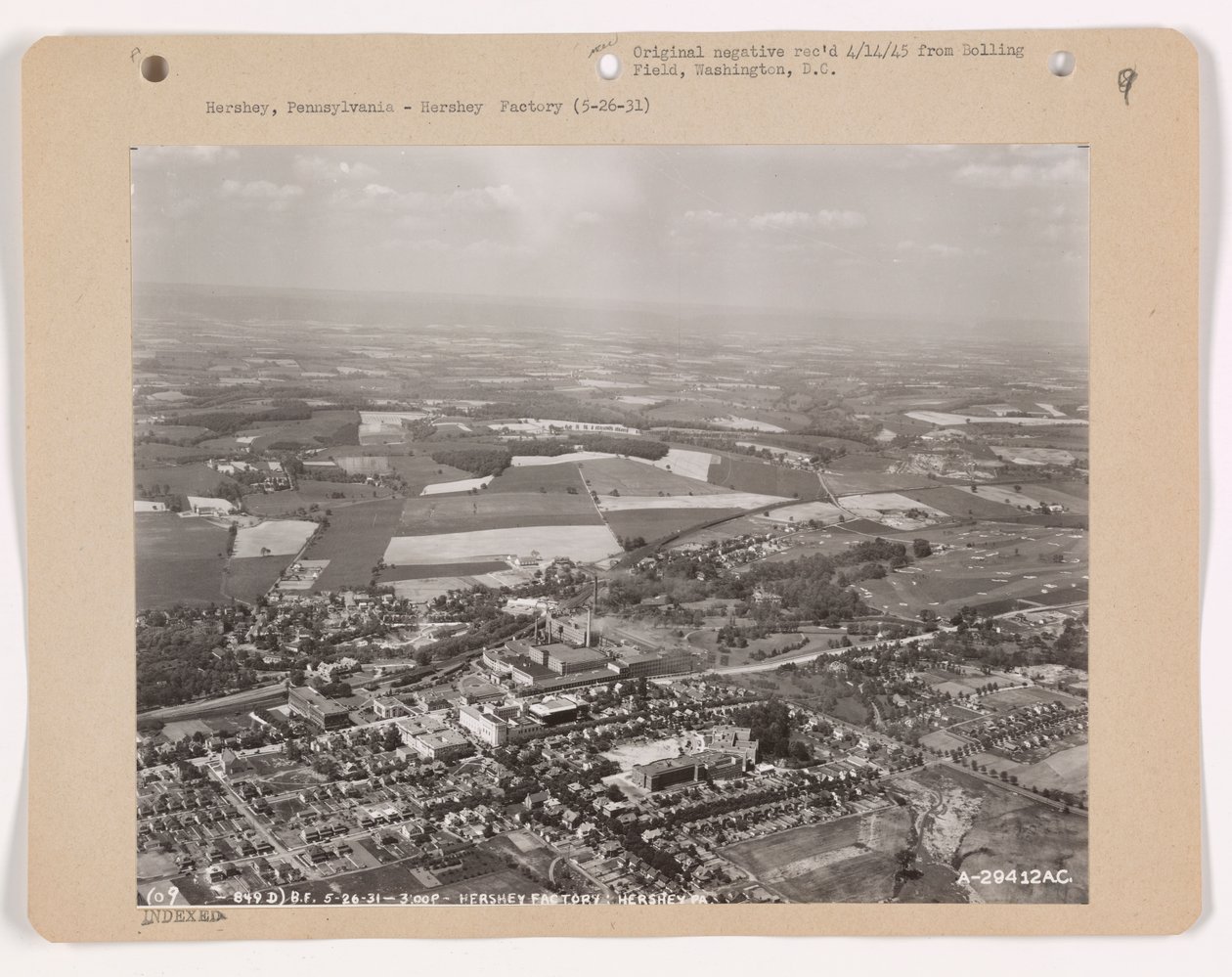 Uitzicht op Hershey, Pennsylvania, 26 mei 1931 door American Photographer