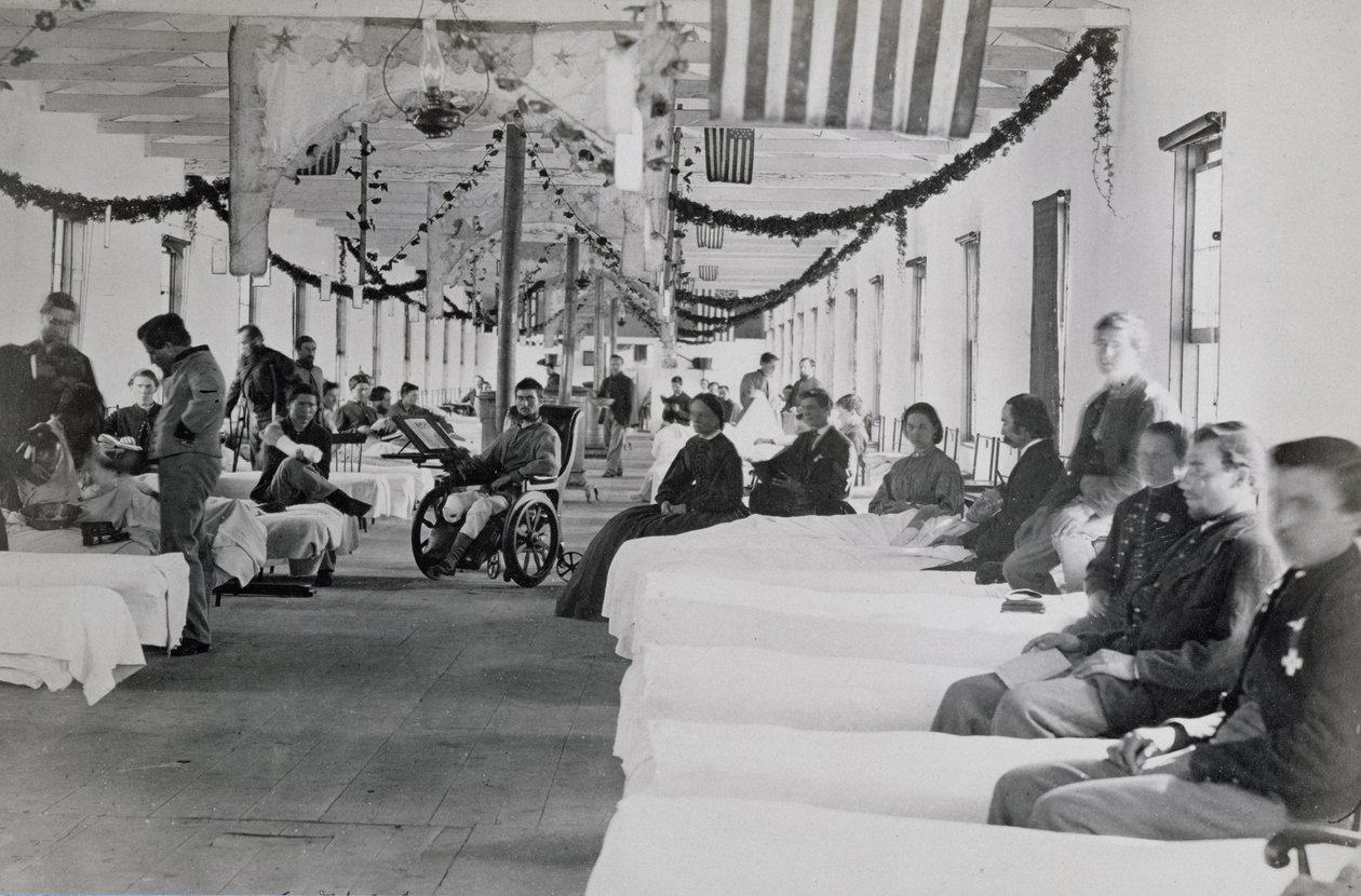 Afdeling in Armory Square Hospital, Washington DC, c.1865 door American Photographer
