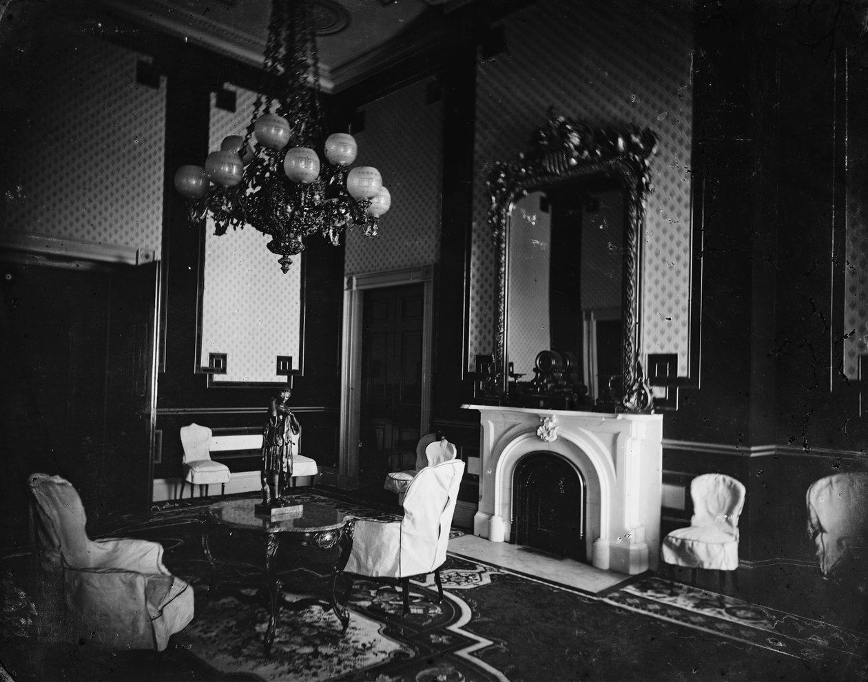 Witte Huis interieur, Oude Groene Kamer, Studiekamer van de President door American Photographer
