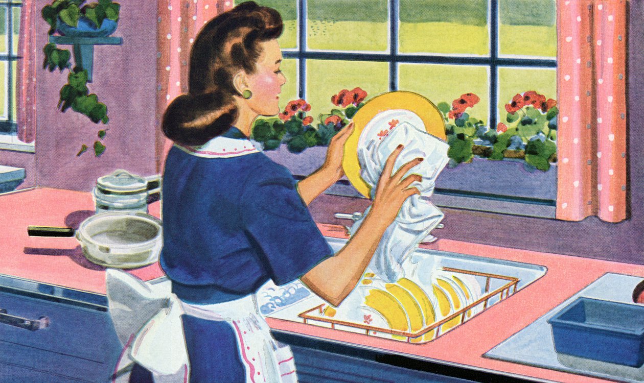 Huisvrouw uit 1940 wast af in haar droomkeuken door American School