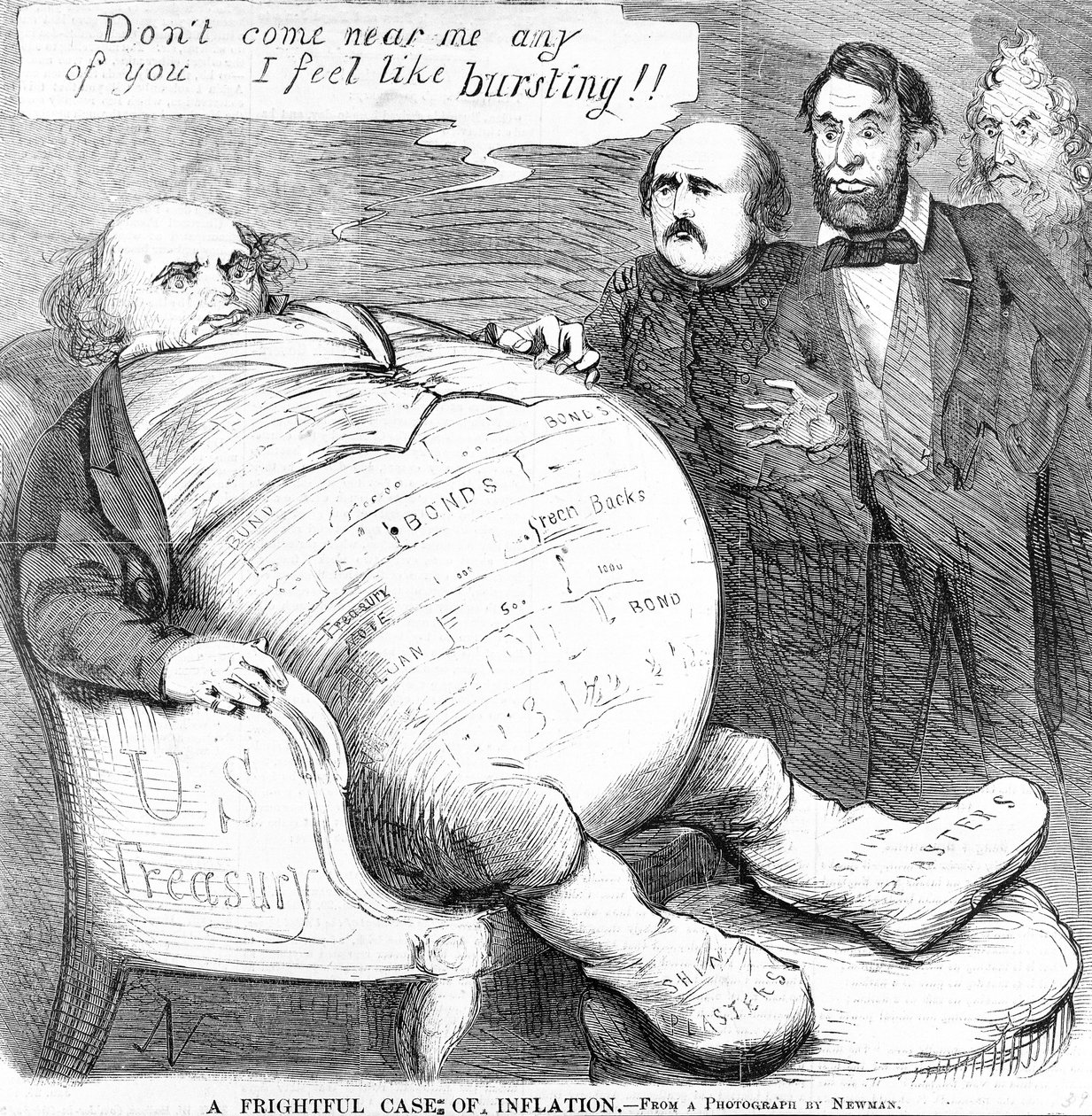 Een angstaanjagend geval van inflatie, c.1863 door American School