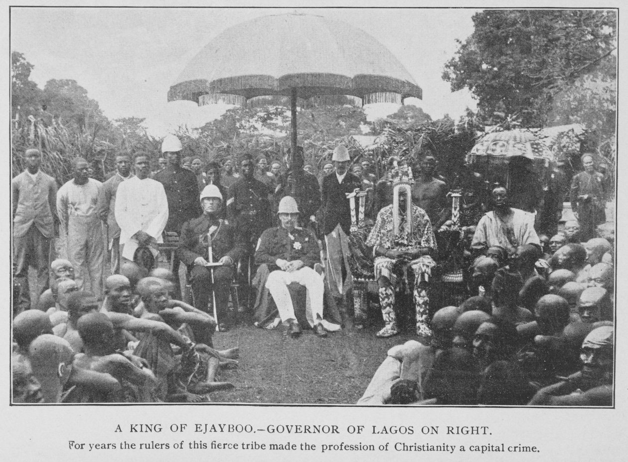 Een Koning van Ejayboo en de Gouverneur van Lagos, illustratie uit 