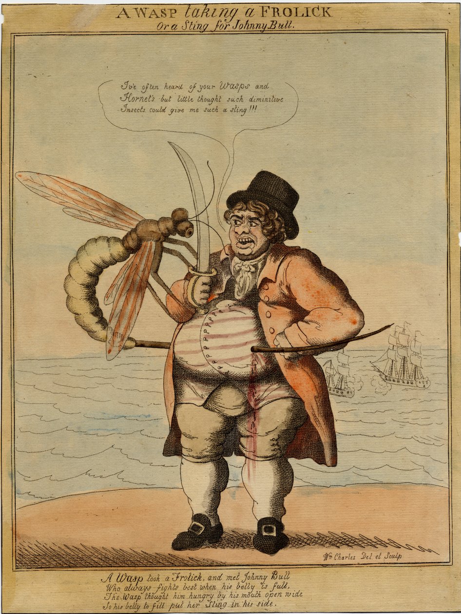 Een wesp die een uitje maakt, 1813 door American School