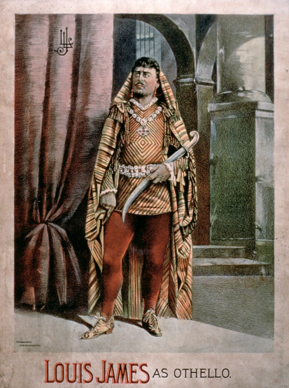 Advertentie voor Louis James als Othello door American School