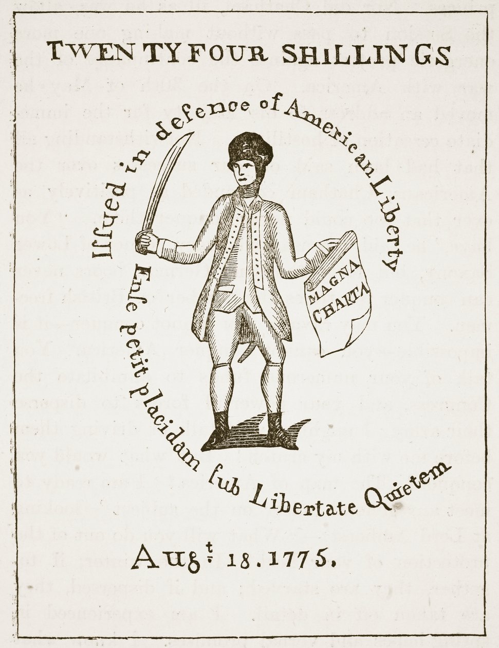 Amerikaanse kredietbrief, 1775, illustratie uit Cassells Illustrated History of England door American School