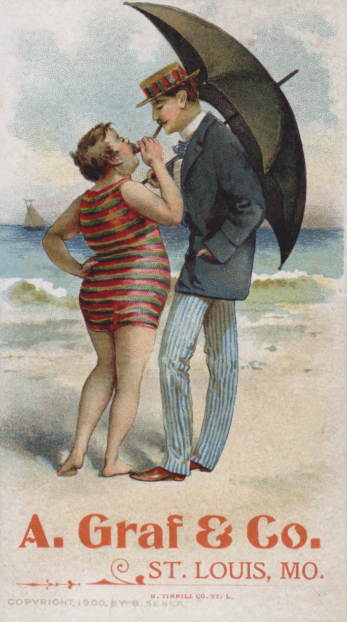 Amerikaanse trade card met reclame voor A Graf  Company, St Louis, Missouri (chromolitho) door American School