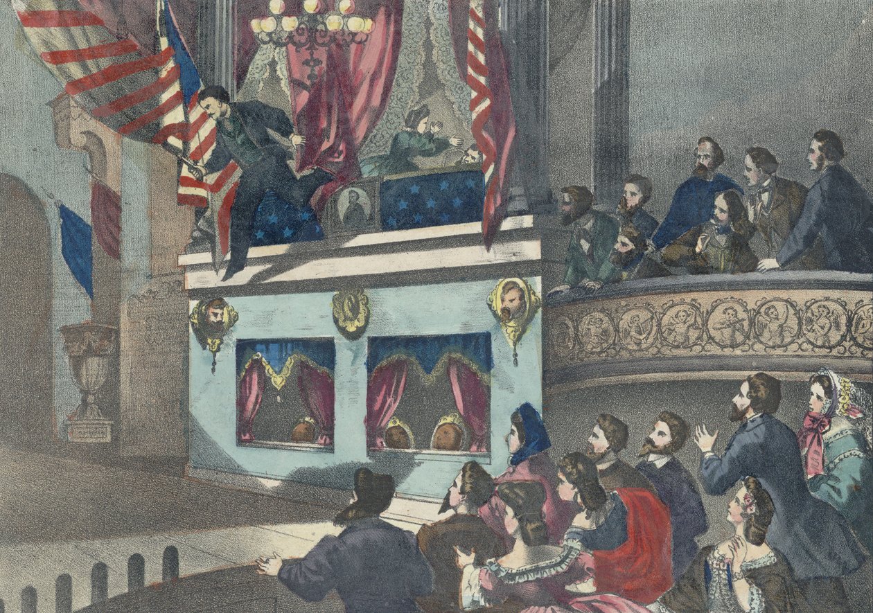 Moord op president Abraham Lincoln, ca. 1865 door American School