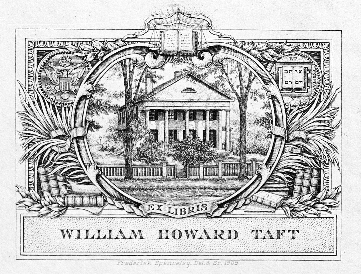 Boekplaat van president William H. Taft (1857-1930) 1909 door American School