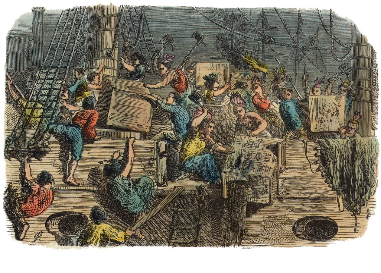 Boston Tea Party, ca. 1860s door American School